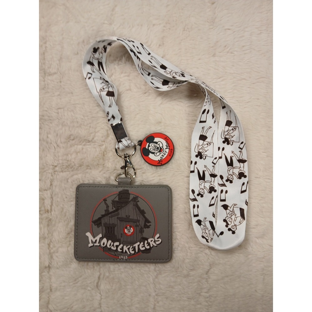 Loungefly Disney 100th Mickey Mouse Club Clubhouse Lanyard‎ ID Holder NEW